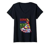 Femme Mois du Patrimoine hispanique T-Shirt avec Col en V