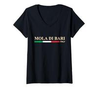 Femme Mola di Bari Italie T-Shirt avec Col en V