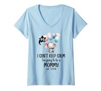 Femme Mom 2026 I Can't Keep Calm I'm Going to Be a Mommy est 2026 T-Shirt avec Col en V