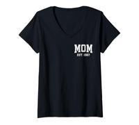 Femme Mom Est 1967 Personnalisé Fête des Mères Personnalisé T-Shirt avec Col en V