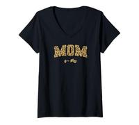 Femme Mom is Boss in a Leopard Print for Mother's Day T-Shirt avec Col en V