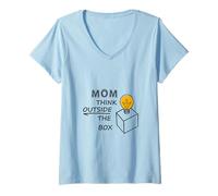 Femme Mom Outside Box Thinker Creative Supermom Creative Thinking T-Shirt avec Col en V