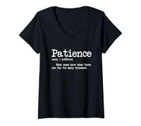 Femme Mom Patience : définition amusante, uniquement lorsqu'il y a trop de témoins T-Shirt avec Col en V