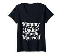 Femme Mommy and Daddy are Getting Married Kid Wedding - T-Shirt avec Col en V