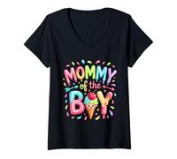 Femme Mommy of The Boy Sweet Ice Cream Kawaii T-Shirt avec Col en V