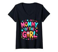 Femme Mommy of The Girl Sweet Ice Cream Celebration T-Shirt avec Col en V