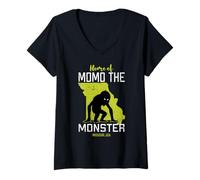 Femme Momo The Monster, État du Missouri, Amérique, Cryptide T-Shirt avec Col en V