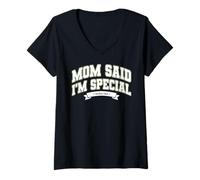 Femme Mom's Favorite Funny Mother's Day, Mom Said I'm Special T-Shirt avec Col en V