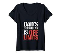 Femme Mom's Morning Don't Touch the Grinder Home Coffee Brewing T-Shirt avec Col en V