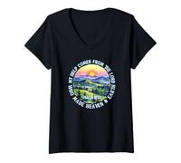Femme Mon Aide Vient du Seigneur Religieux Verset Bible Dieu Jésus T-Shirt avec Col en V