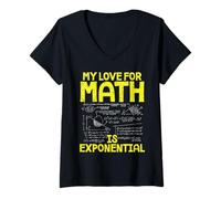 Femme Mon Amour pour Les mathématiques est exponentiel. Professeur de mathématiques T-Shirt avec Col en V