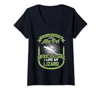 Femme Mon animal de compagnie n'est pas une option Mon animal de compagnie est une nécessité Love My Lizard T-Shirt avec Col en V