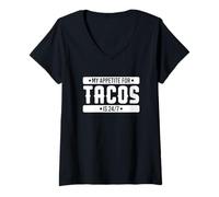 Femme Mon appétit pour les tacos est 24-7 T-Shirt avec Col en V