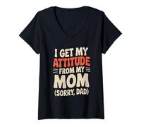 Femme Mon attitude vient de ma mère T-Shirt avec Col en V
