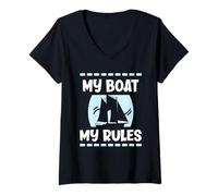 Femme Mon Bateau Mes règles Funny Sailing T-Shirt avec Col en V