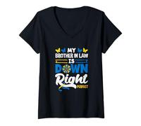 Femme Mon Beau-frère est atteint du Syndrome de Down Perfect Down T-Shirt avec Col en V