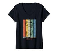 Femme Mon café est Fort, Tout comme Mon café rétro Vieilli T-Shirt avec Col en V