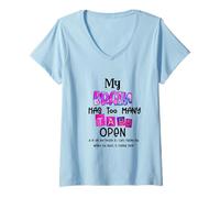 Femme Mon Cerveau a trop d'onglets Ouverts, drôle et Sarcastique T-Shirt avec Col en V