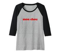 Femme Mon Chou Dear Love Sweetie T-Shirt pour Femme et Adolescent Manche Raglan