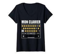 Femme Mon Clavier Meme Clavier simple Pouce levé et Ok Introverti T-Shirt avec Col en V