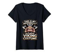 Femme Mon Costume Viking historiquement précis T-Shirt avec Col en V