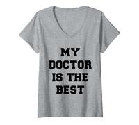 Femme Mon Docteur est la Meilleure Citation T-Shirt avec Col en V