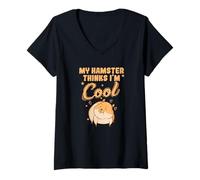 Femme Mon Hamster Pense Que Je suis Cool. Rodent Pet T-Shirt avec Col en V