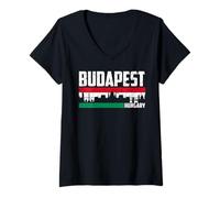 Femme Mon horizon de Budapest Hongrie ville natale T-Shirt avec Col en V