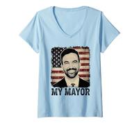 Femme Mon Maire ZOHRAN MAMDANI T-Shirt avec Col en V