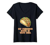 Femme Mon nom de princesse est Taco Bell Mexican Fiesta Food T-Shirt avec Col en V