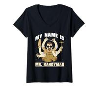 Femme Mon Nom Est M Homme À Tout Faire Bricolage Bricoleurs Fixer T-Shirt avec Col en V