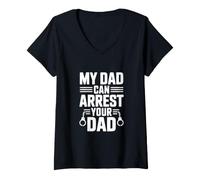 Femme Mon père Peut arrêter Ton père T-Shirt avec Col en V