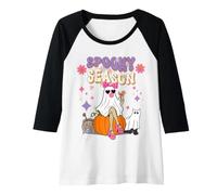 Femme Mon Petit Fantome Sucre Douceur Spooky Chaton Citrouille Manche Raglan