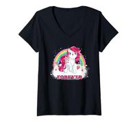 Femme Mon Petit Poney Sugarberry Forever Rainbow T-Shirt avec Col en V