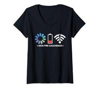 Femme Mon Pire Cauchemar Tech Geek Cadeau Mode Original T-Shirt avec Col en V