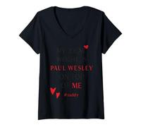 Femme Mon poids idéal est Paul Wesley au-dessus de moi T-Shirt avec Col en V