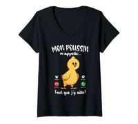 Femme Mon Poussin m'appelle Femme Fille Motif Mignon idée Poussins T-Shirt avec Col en V