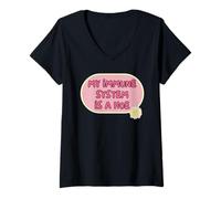Femme Mon Système Immunitaire Est Une Tare T-Shirt avec Col en V