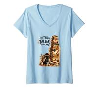 Femme Mon TBR est Plus Grand Que Moi - Design Humoristique T-Shirt avec Col en V