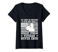 Femme Mon Temps en Uniforme est terminé, mais en Tant Que vétéran de la tempête du désert T-Shirt avec Col en V