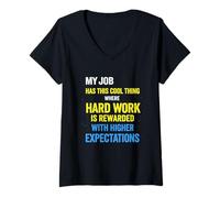 Femme Mon Travail a ce Truc Cool où Le Dur labeur est récompensé T-Shirt avec Col en V