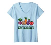Femme Mon Truc C’est De Cultiver des Légumes Humour Jardinage T-Shirt avec Col en V