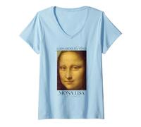 Femme Mona Lisa Leonardo da Vinci Art History Peinture esthétique T-Shirt avec Col en V