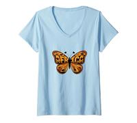 Femme Monarque Africain Papillon Animaux Safari - Souvenir de l'Afrique T-Shirt avec Col en V