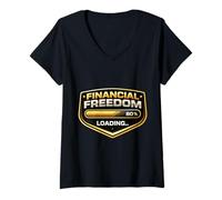 Femme Money Tree Financial Freedom Side Hustle Passive Finance T-Shirt avec Col en V
