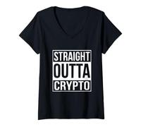 Femme Monnaie cryptée - Tout Droit Sortie de la cryptographie Bitcoin Crypto T-Shirt avec Col en V