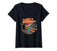 Femme Monocycle monocycliste artistes Unicycle femmes monocycle T-Shirt avec Col en V