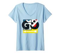Femme Monopoly Jeu de société Retro Pass Go Icônes T-Shirt avec Col en V