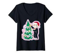 Femme Monopoly Oh What Funds Noël T-Shirt avec Col en V
