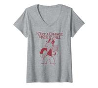 Femme Monopoly Valentine's Day Take A Chance Win It All Poster T-Shirt avec Col en V
